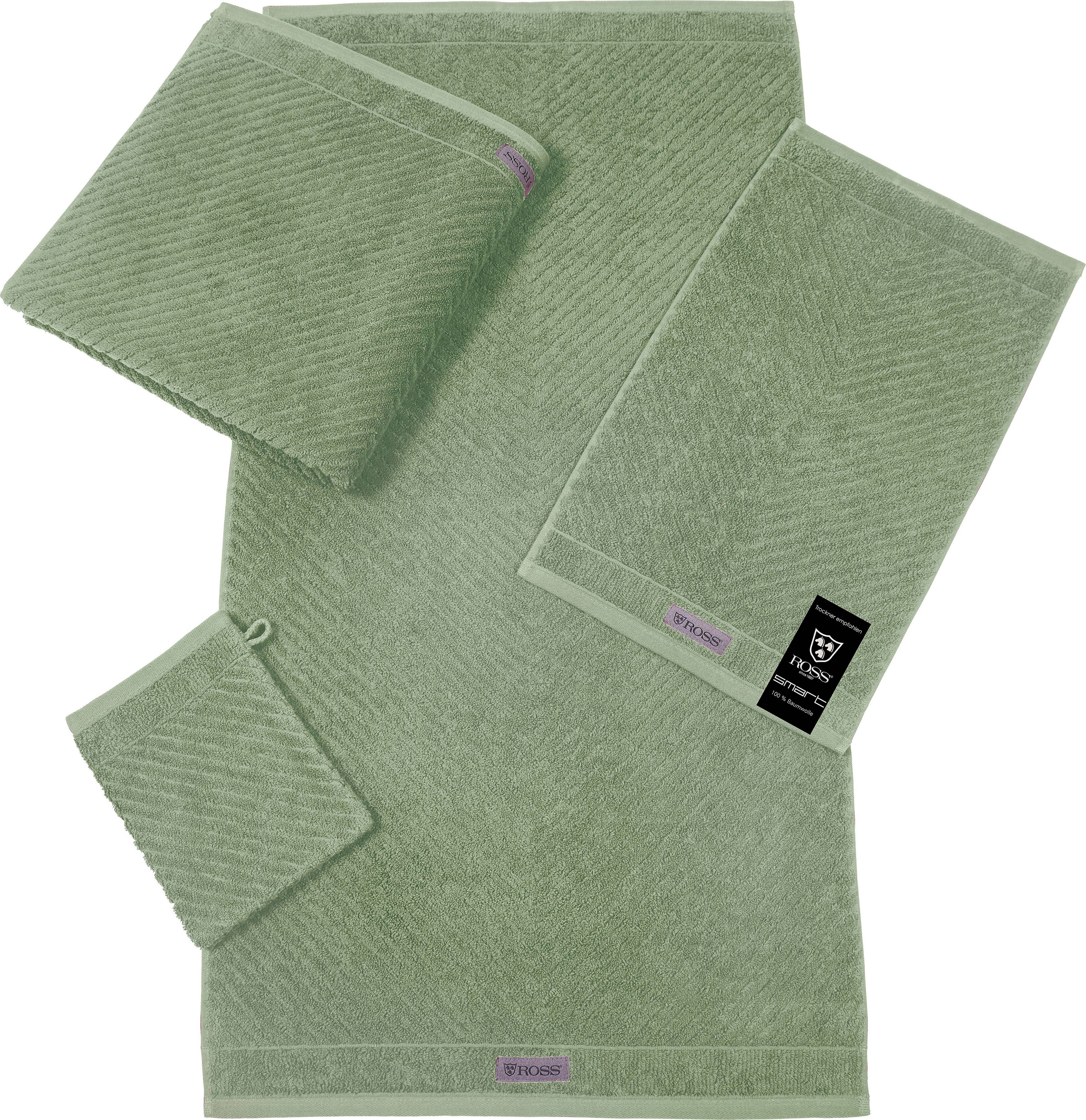 ROSS Gästehandtuch Smart, Frottier (6-St), Uni-Rippe günstig online kaufen