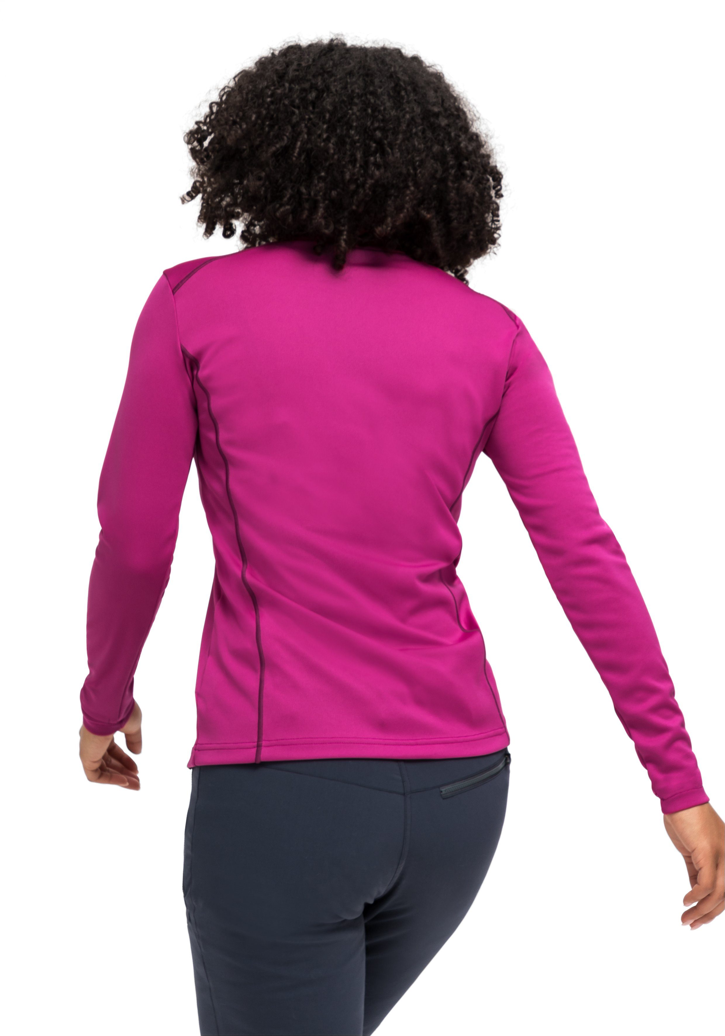 Sports Half-Zip Damen Maier elastisches Fleece magenta Rec und Fleecepullover pflegeleichtes Jenna Midlayer,