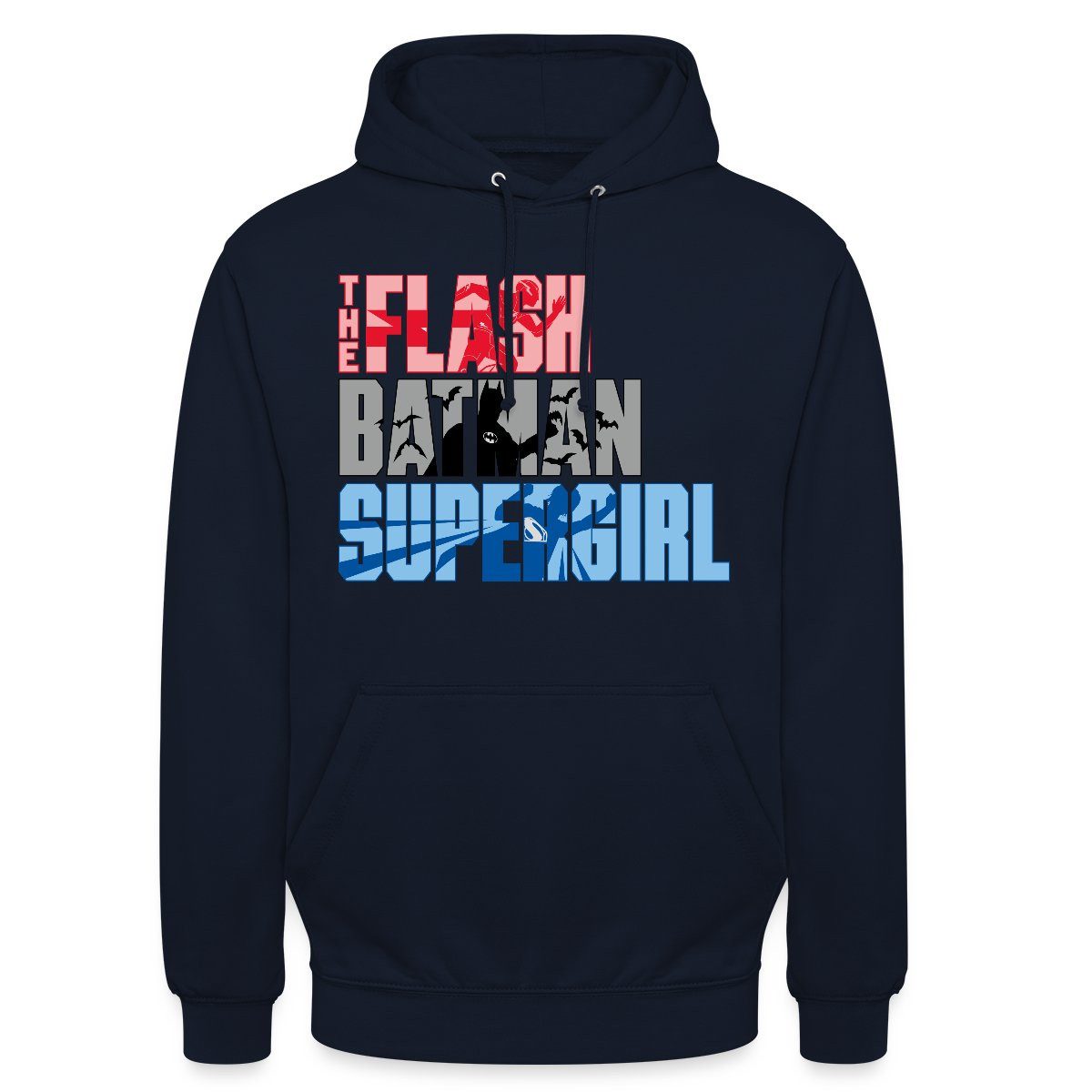 Spreadshirt Hoodie The Flash Schriftzug Batman Supergirl Unisex Hoodie (1-tlg)