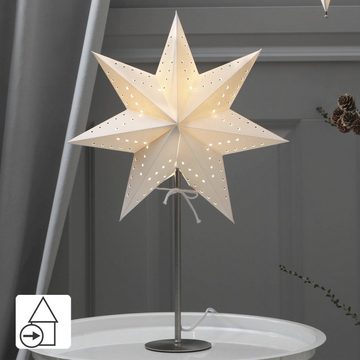 STAR TRADING LED Dekolicht Bobo, Star Trading Tischleuchte Bobo mit Papierstern, weiß, 34x51cm