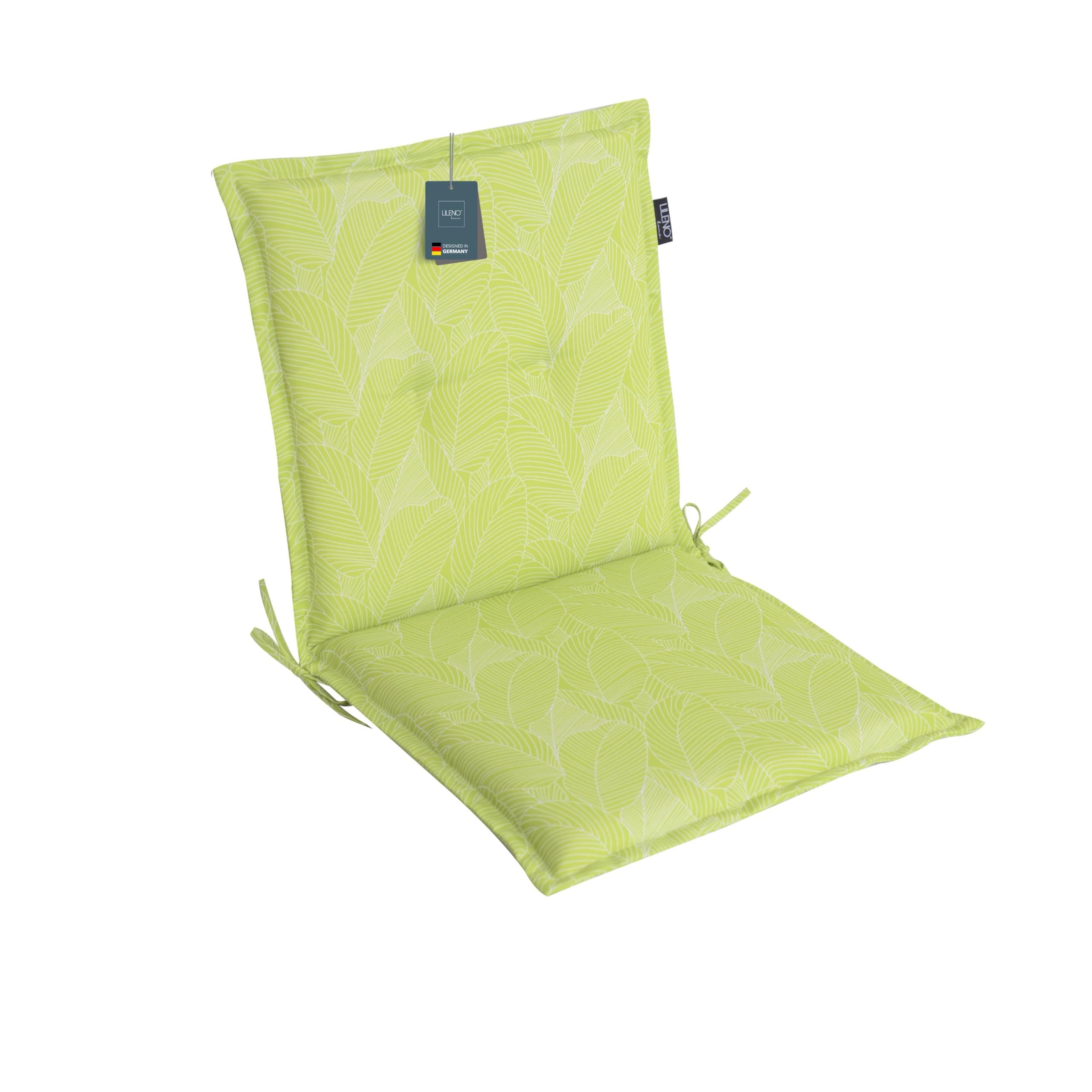 LILENO HOME Polsterauflage Niedriglehner, bequeme Sitzauflage für Gartenstühle, Stuhlkissen, (1 St., 1er Set), Gartenstuhl Auflage Blätter Grün, Sitzpolster waschbar
