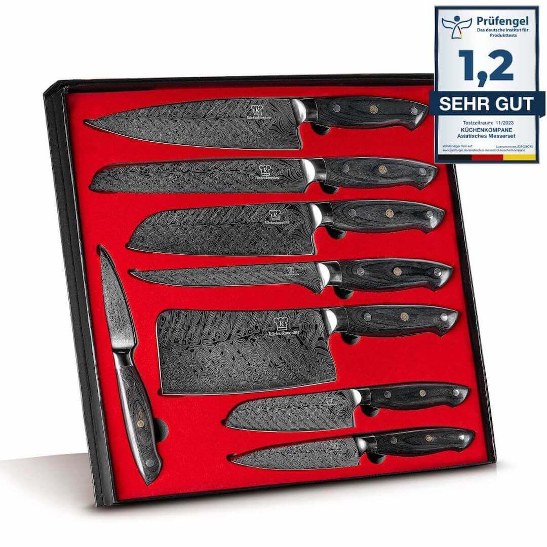 Küchenkompane Messer-Set Asiatisches Messerset Kumai 8-teiliges Küchenmesser Set Premium (8-tlg)