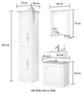 Home affaire Badmöbel-Set WESTMINSTER, (3-St), im romantischen Landhausstil, exclusiv by Otto