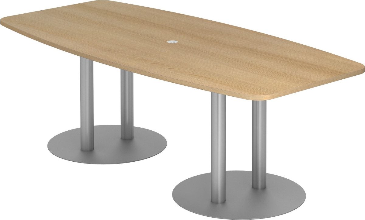 HAMMERBACHER Konferenztisch Konferenztisch T-Serie 220x103/83cmcm Säulenfuß eiche/silber