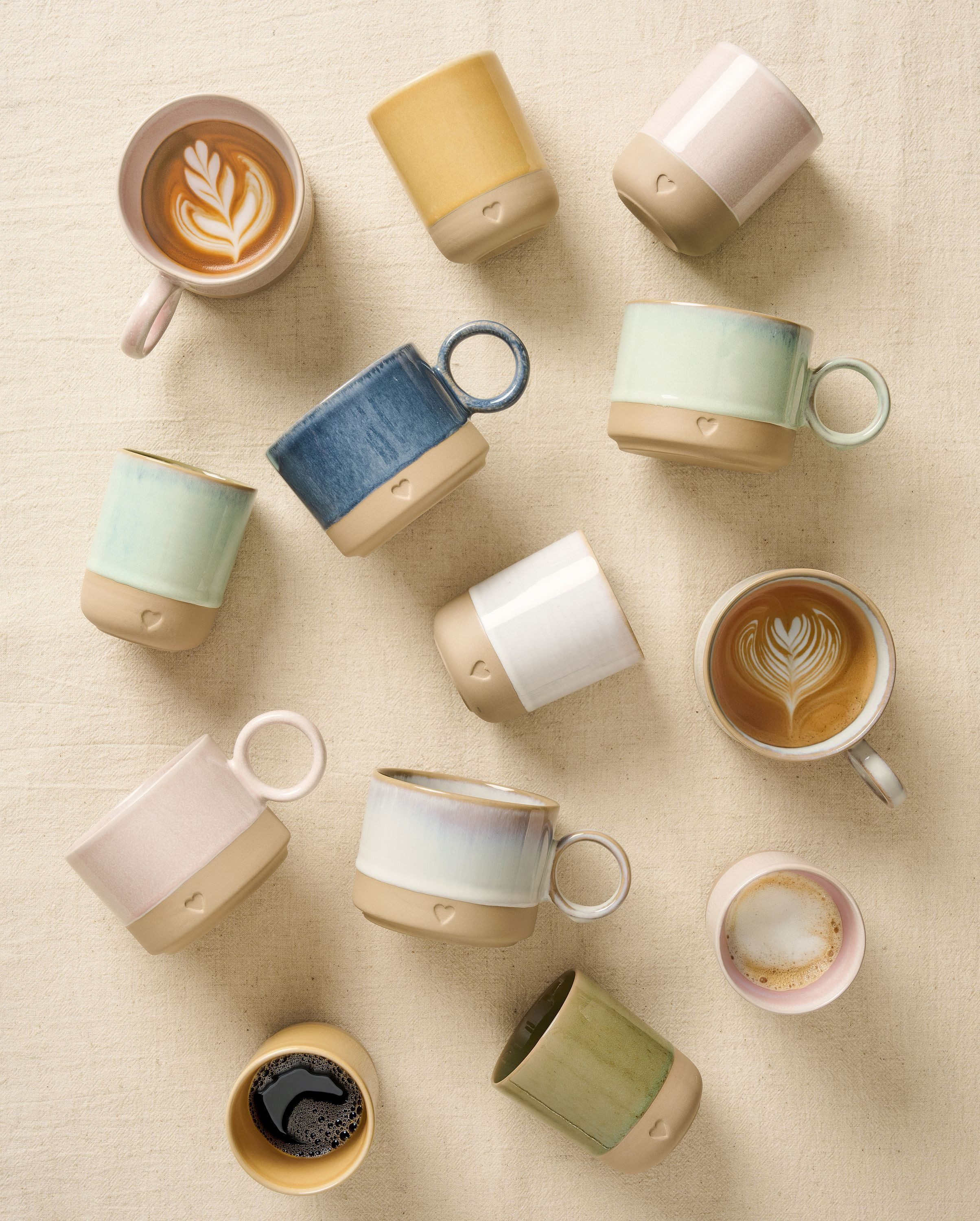 Ib Laursen Becher Farbauswahl - Ib Laursen Becher Tasse Steingut mit Herz 190ml 2467, Steingut