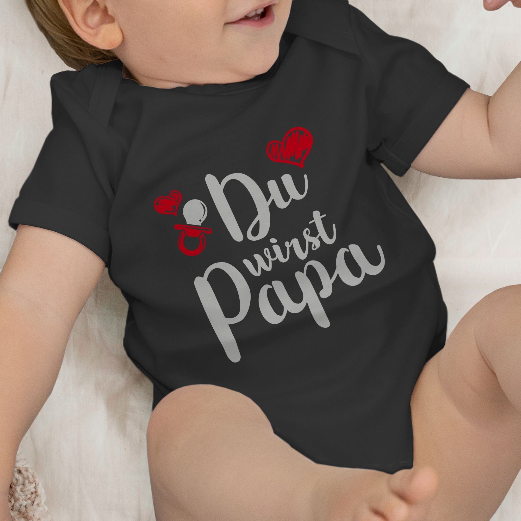 Shirtracer Shirtbody Du wirst Geschenk Papa Baby Schwarz Vatertag 2 - grau