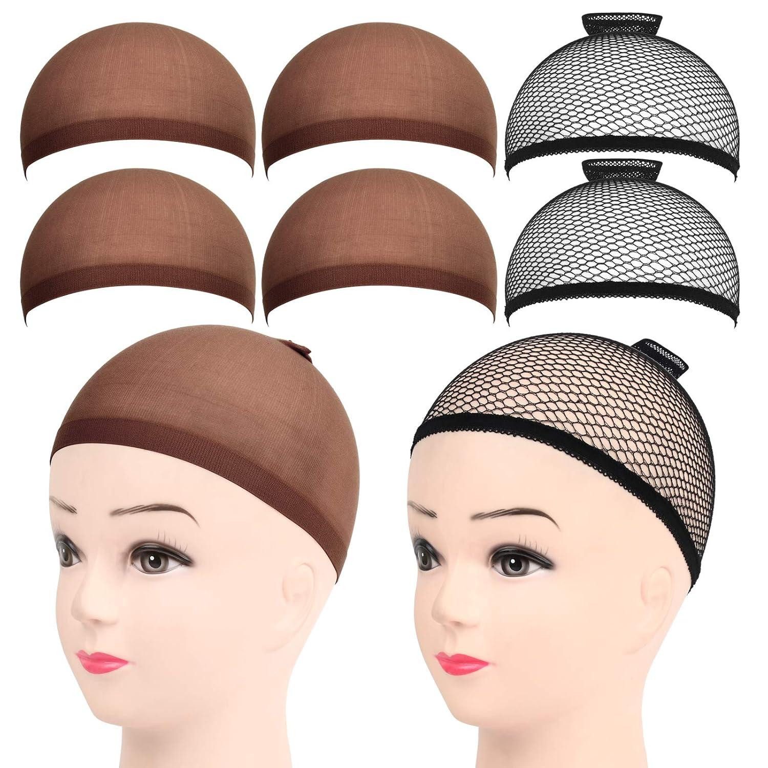 Kunsthaarperücke 6er Set Haarnetz Nylon Wig Caps für Perücke, elastisch & atmungsaktiv