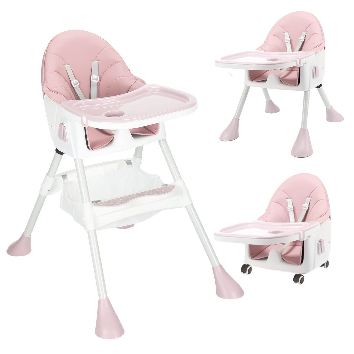 Kinderstuhl 3-in-1 Kinderstuhl, Kombistuhl, Babystuhl, 7-stufig höhenverstellbar