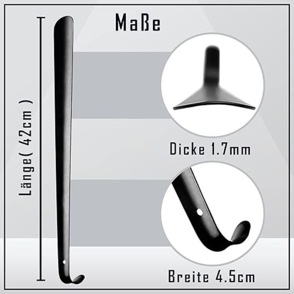 Montegoni Schuhlöffel 42 cm Edelstahl Schuhanzieher – Langer, robuster Schuhhelfer für alle (Einzel-Schuhlöffel, 1-teiliges Schuhhilfe Produkt), Langlebig, ergo – Bild 4 von 5