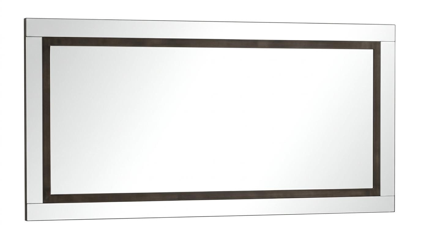 JVmoebel Wandspiegel Eleganter Glas Wandspiegel mit breitem Rahmen und dunklem Innenrand, Made in Europa