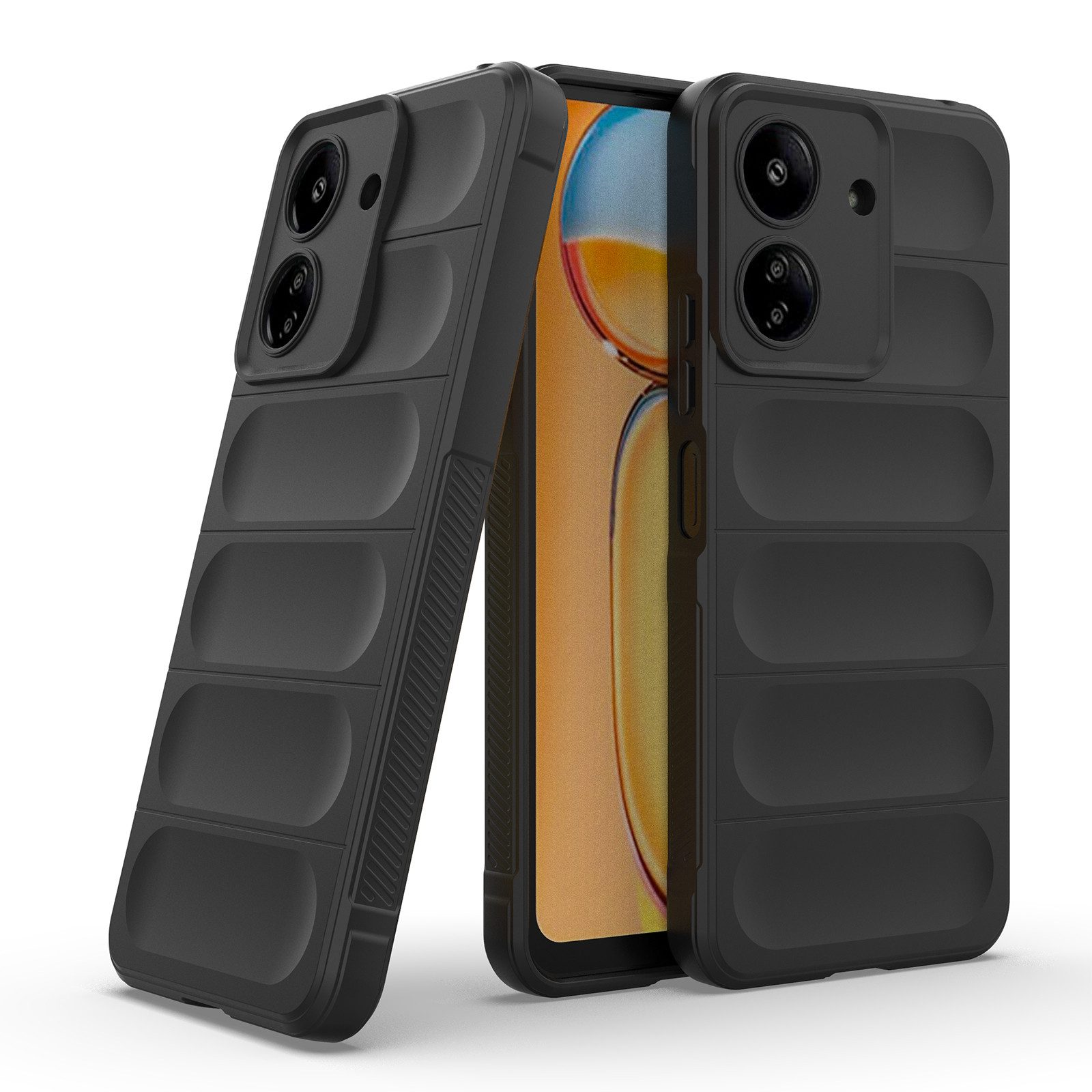 Tec-Expert Handyhülle Cover Hülle für Xiaomi Redmi 13C 6.74 Zoll, 6.74", Case mit Griffzonen und Mikrofaser Inlay