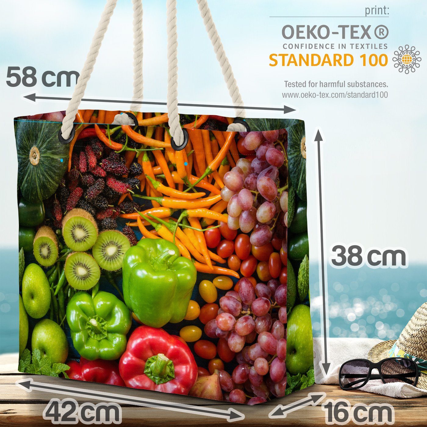 Kochen Obst VOID Gemüse-Markt Beach Strandtasche Wochen-Markt Bag Essen Smoothie Obst Gemüse (1-tlg),