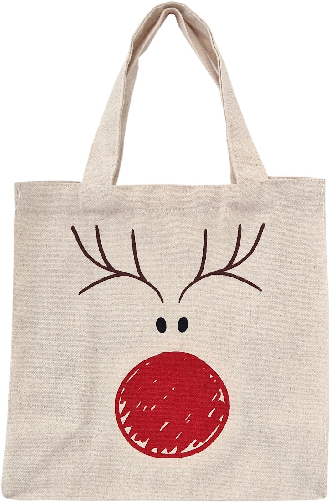 Organzabeutel24 Geschenkbox 1 Baumwoll-Tasche Rudolph, Weihnachten, Nikolaus, Geschenktasche