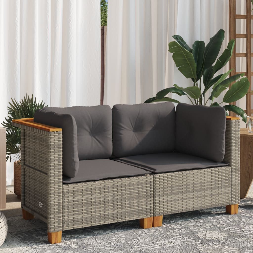 vidaXL Loungesofa Garten-Ecksofas mit Kissen 2 günstig online kaufen