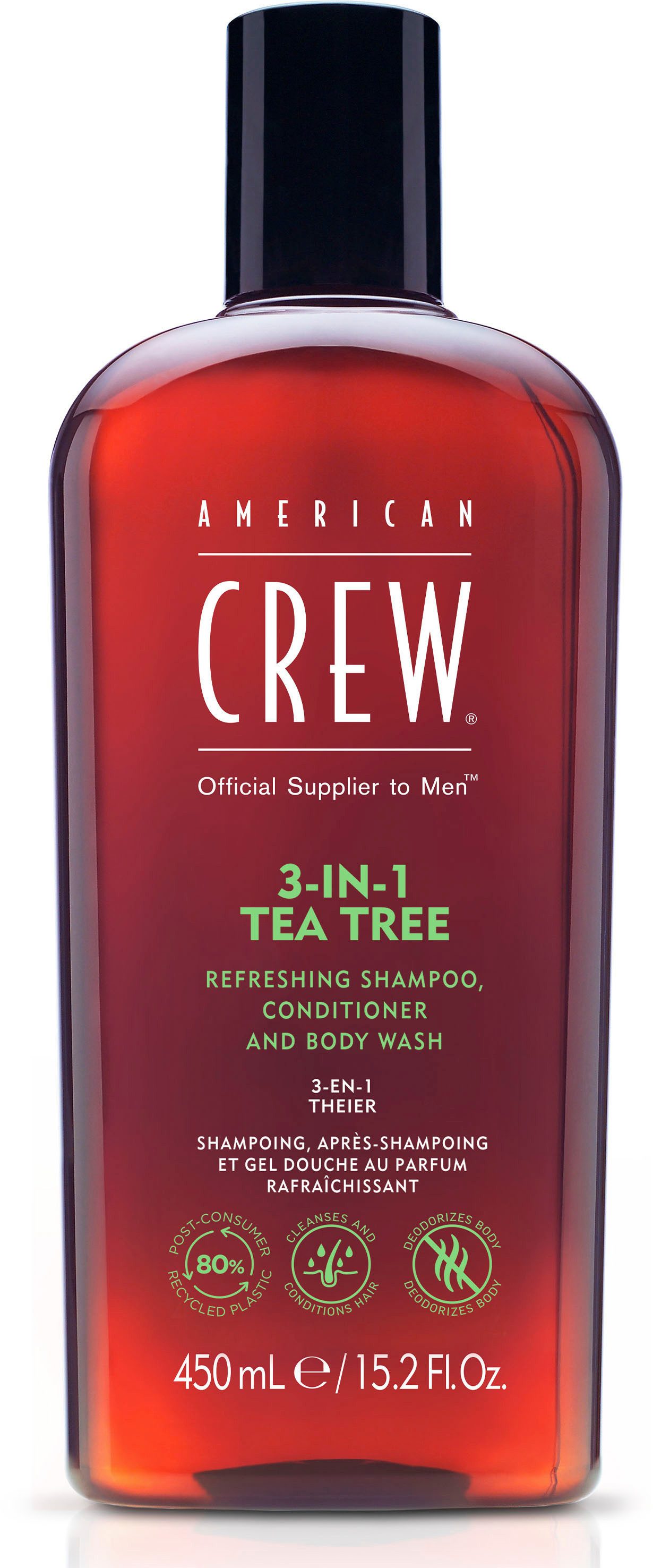 American Crew Haarshampoo 3In1 Tea Tree Shampoo 450 ml, mit Teebaumöl