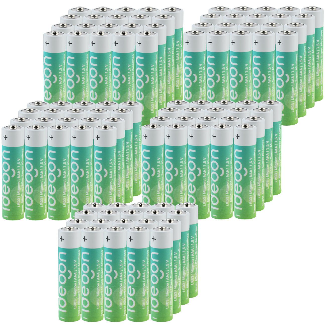 shop'n smile ideoon Super Alkaline Batterien AAA / LR03 (Micro), 1,5 Volt Batterie, LR03 (1.5 V), Langlebige Power für Ihre Geräte