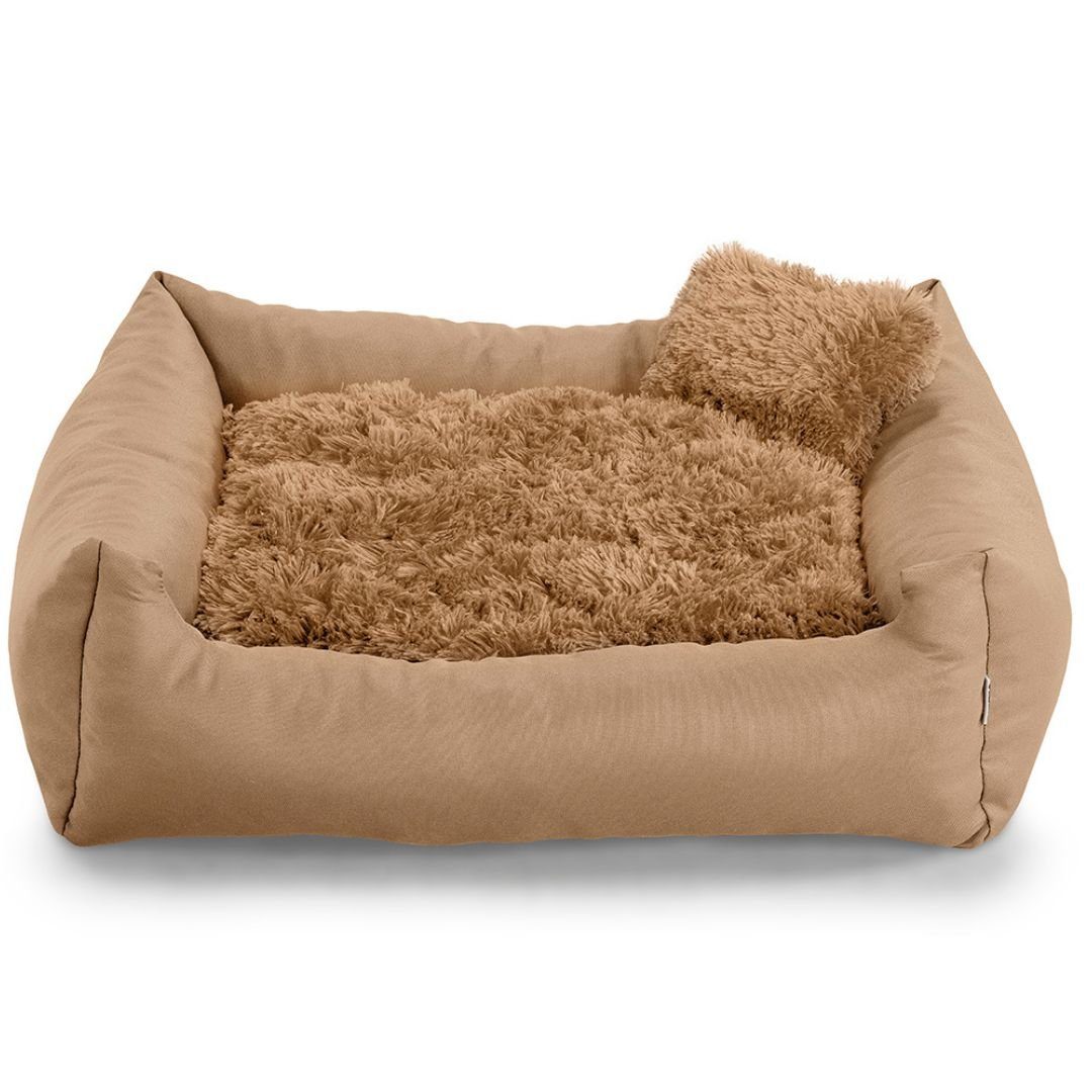 FAVRE Tierbett Fluffy Nelo Hundebett Tierbett Katzenbett, Polyester, Verschiedene Größen Gemütliches Hundebett Shaggy