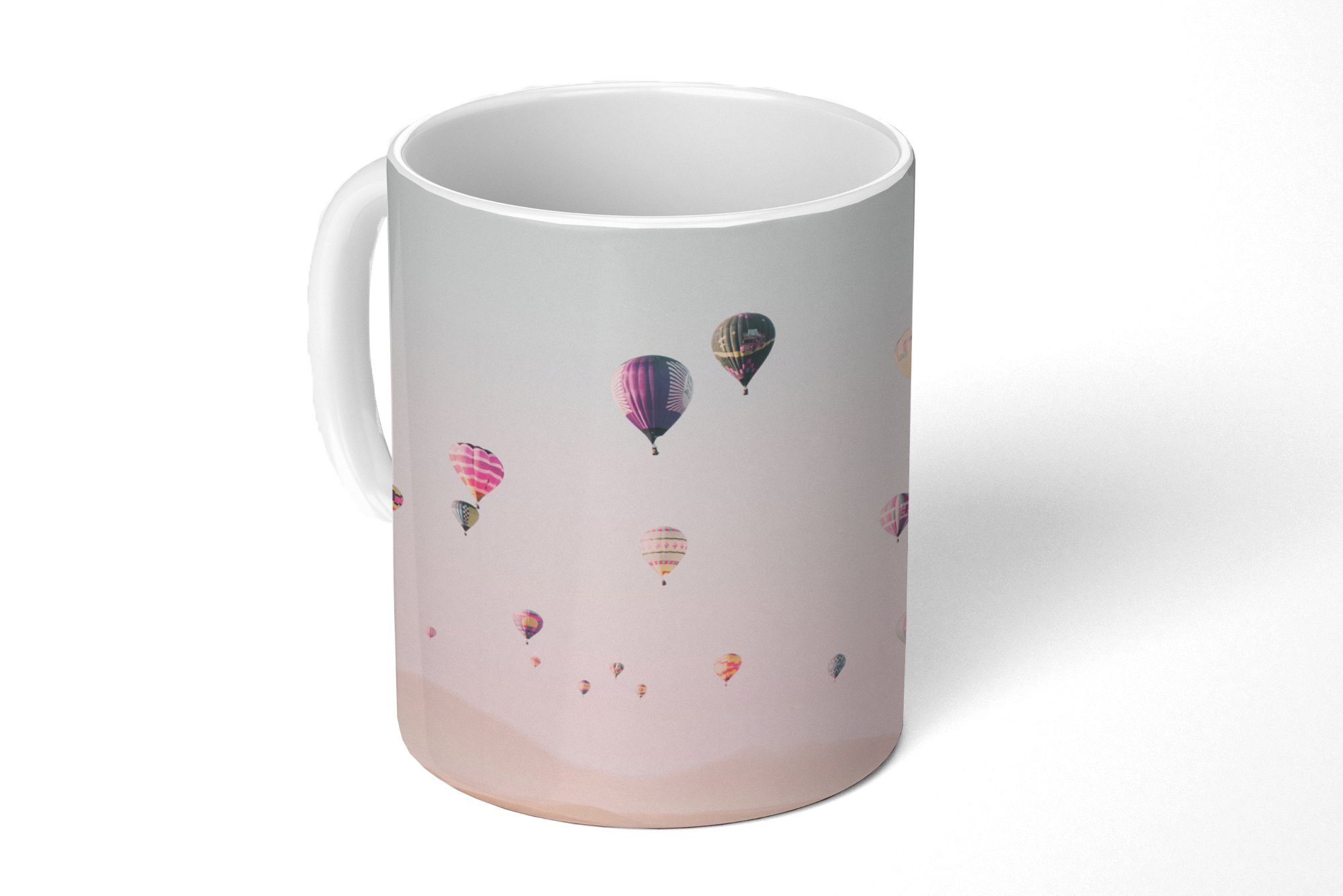 MuchoWow Tasse Heißluftballon - Wüste - Himmel - Landschaft - Natur, Keramik, Kaffeetassen, Teetasse, Becher, Teetasse, Geschenk