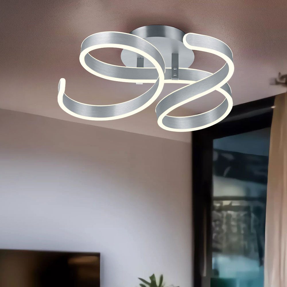 TRIO Leuchten LED Deckenleuchte, LED-Leuchtmittel fest verbaut, Warmweiß, LED Design Decken Lampe Wohn Ess Zimmer Beleuchtung Switch