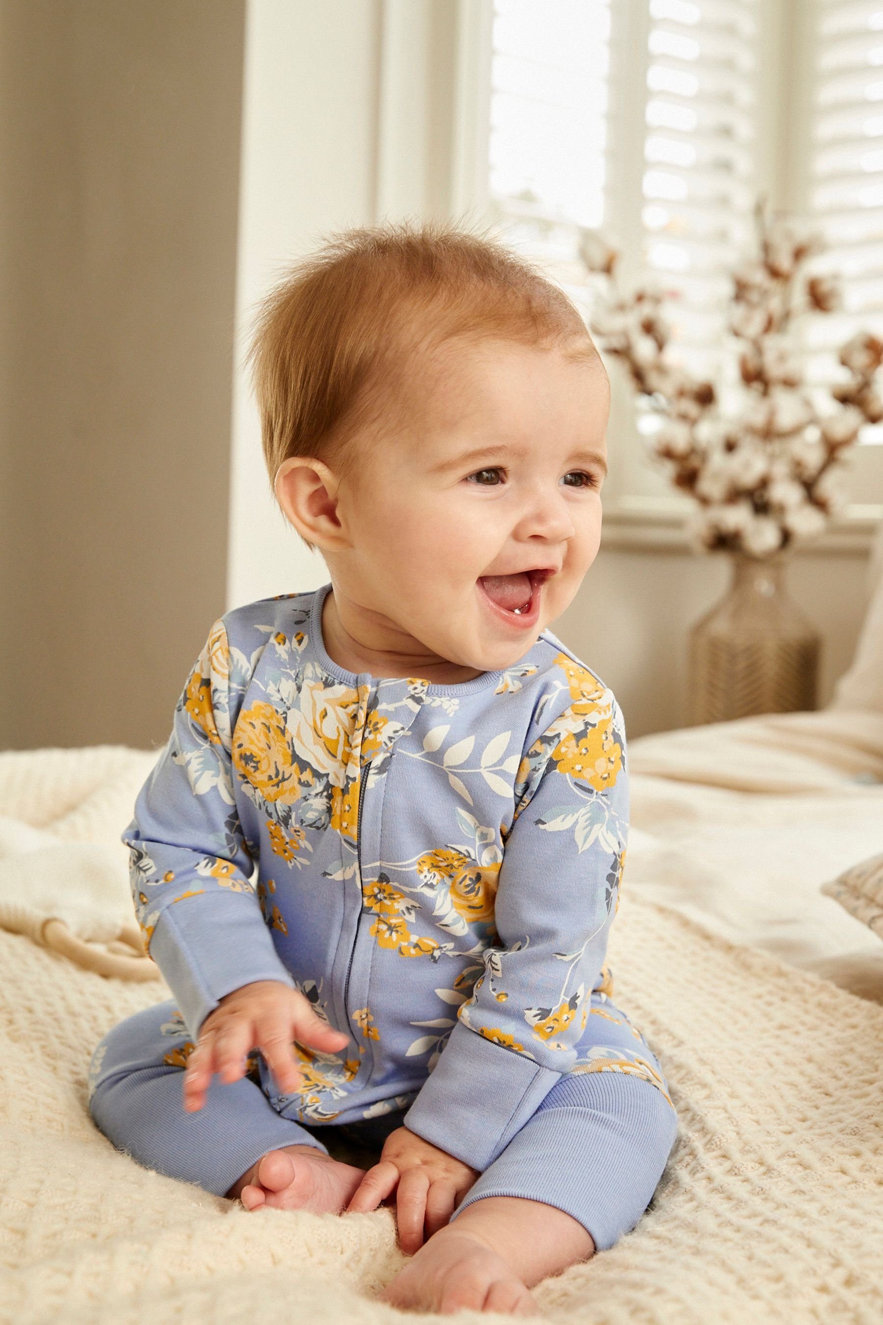 Next Baby-Schlafanzüge (1-tlg) Zwei-Wege-Reißverschluss Schlafoverall Blue mit