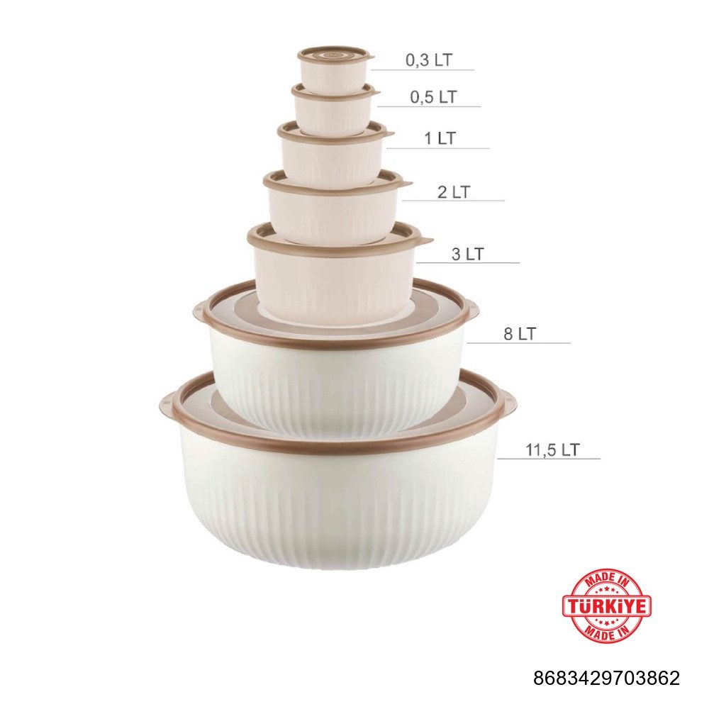 Vip Ahmet Vorratsdose Vorratsdosen rund mit Deckel, (7er Set, 0,3L - 11,5L), BPA-frei – Bild 3 von 3