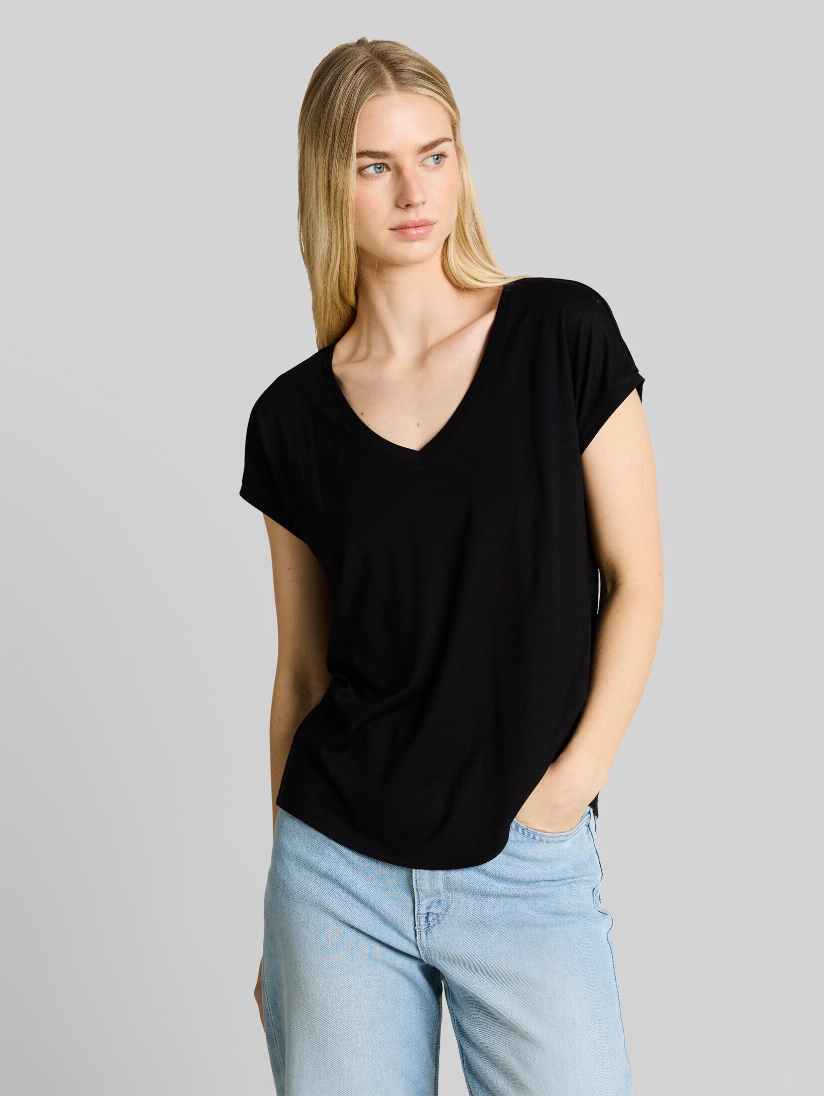 TOM TAILOR Denim T-Shirt T-Shirt T-Shirt mit V-Ausschnitt