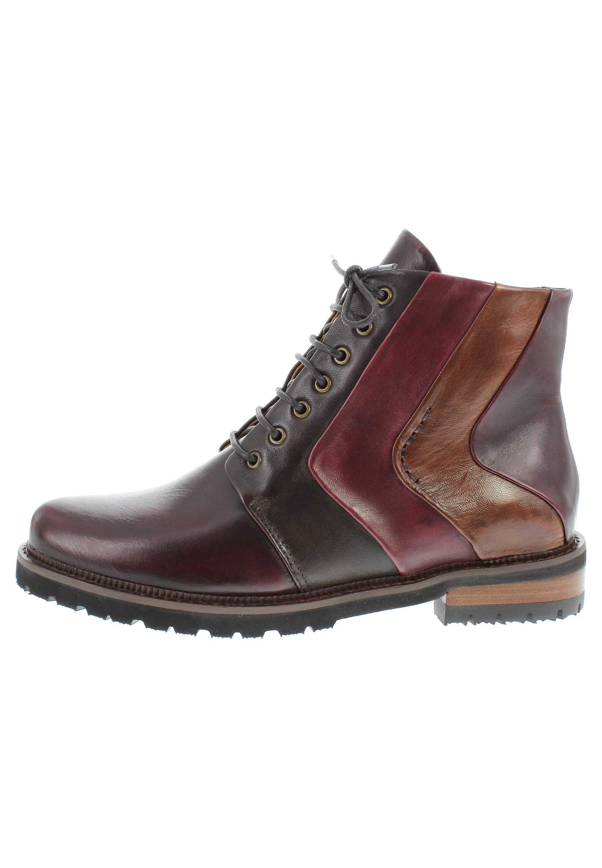 Everybody NALY - lässige Patchwork Stiefelette Schnürstiefelette