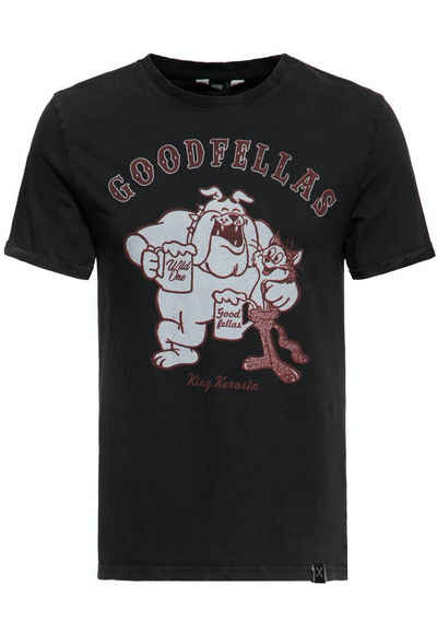KingKerosin Print-Shirt »Good Fellas« (1-tlg) individueller Oil-Wash-Look