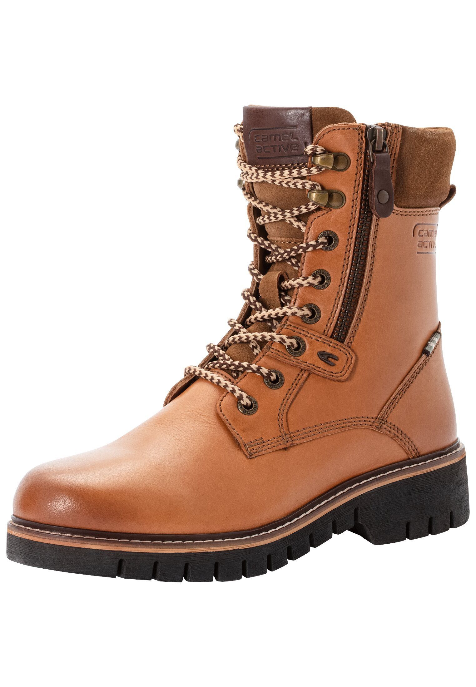 camel active Boot aus echtem Leder Schnürschuh