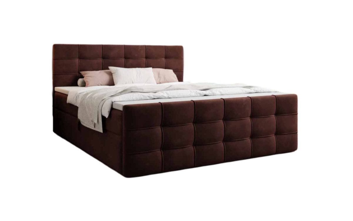 Luxusbetten24 Boxspringbett Luxor in Samt, mit Stauraum