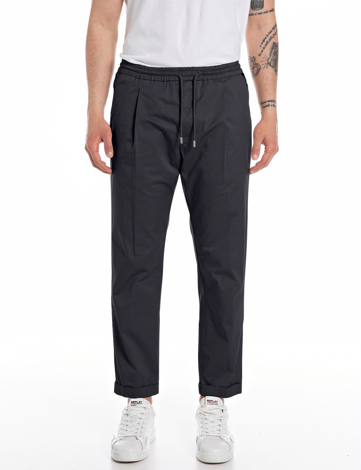 Replay Schlupfhose Regular Fit mit elastischem Bund günstig online kaufen