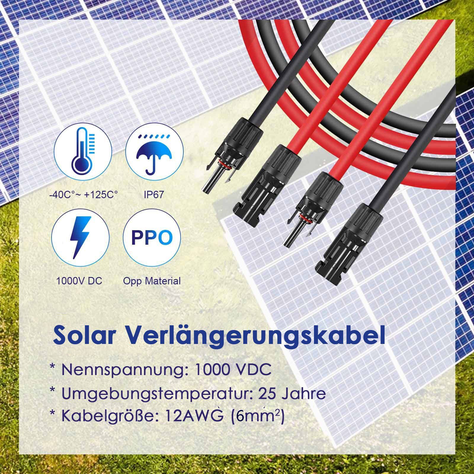 Verlängerungskabel PFCTART Solarmodul Solarkabelverlängerung,PV MC4 6mm² Photovoltaik