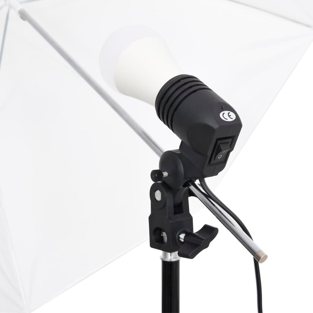 vidaXL Fotohintergrund Fotostudio-Beleuchtung Set mit Schirmen Hintergründen