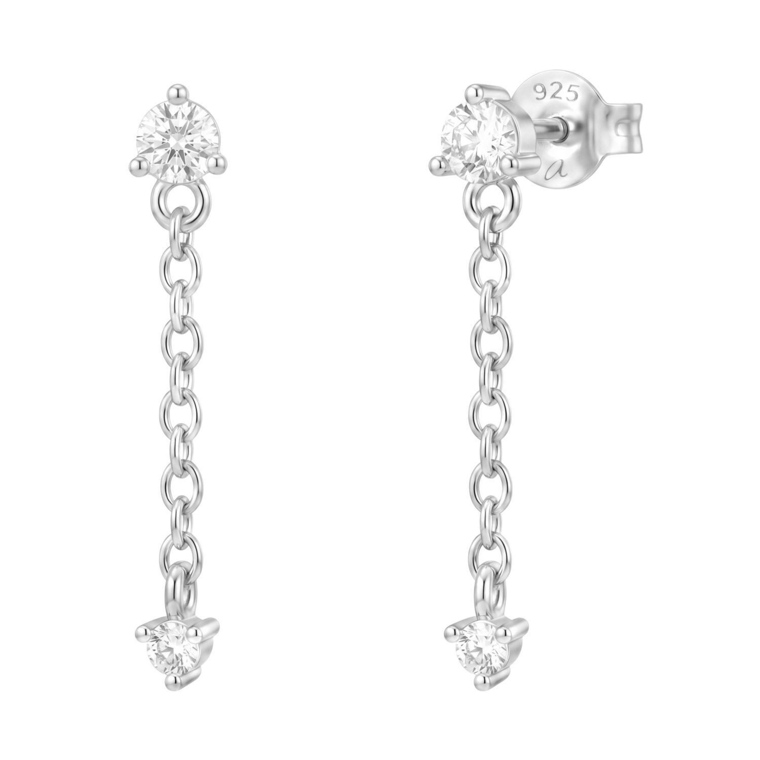 Noelani Paar Ohrhänger Noelani Ohrhänger für Damen, Silber 925, Zirkonia (Hänger, 4-tlg)