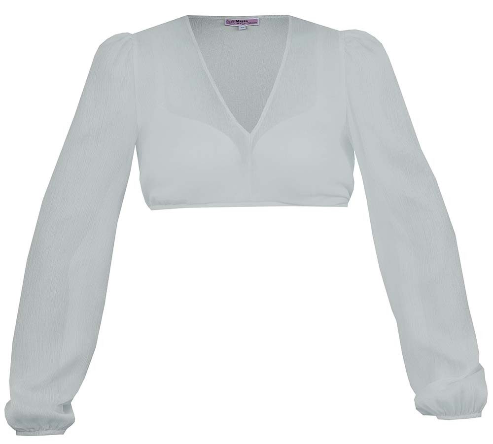 MarJo Dirndlbluse Dirndlbluse Salching lichtgrau