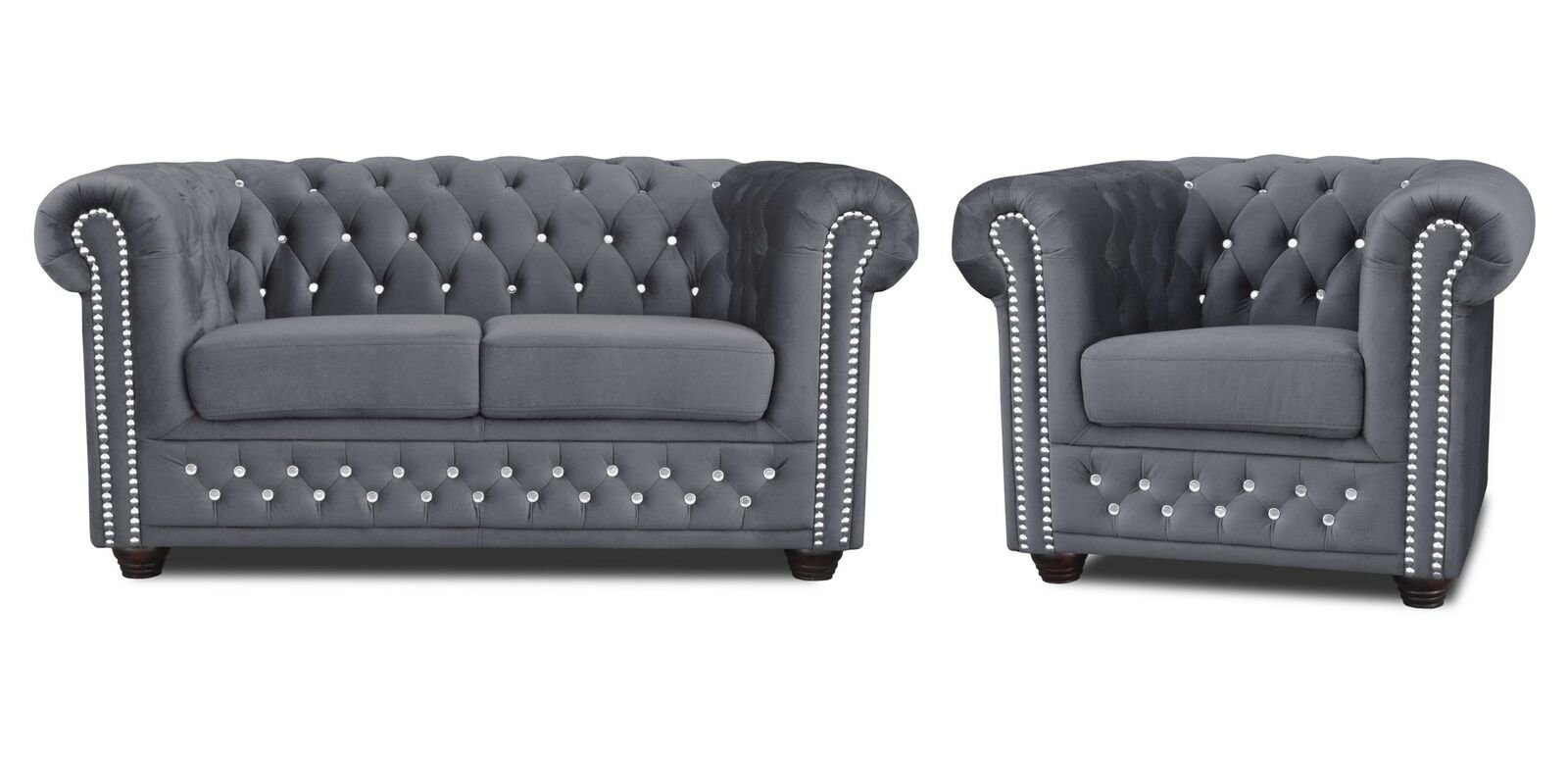 JVmoebel Sofa Chesterfield Sofagarnitur 2+1 Sitzer Design Sofa Garnitur, Made in Europe