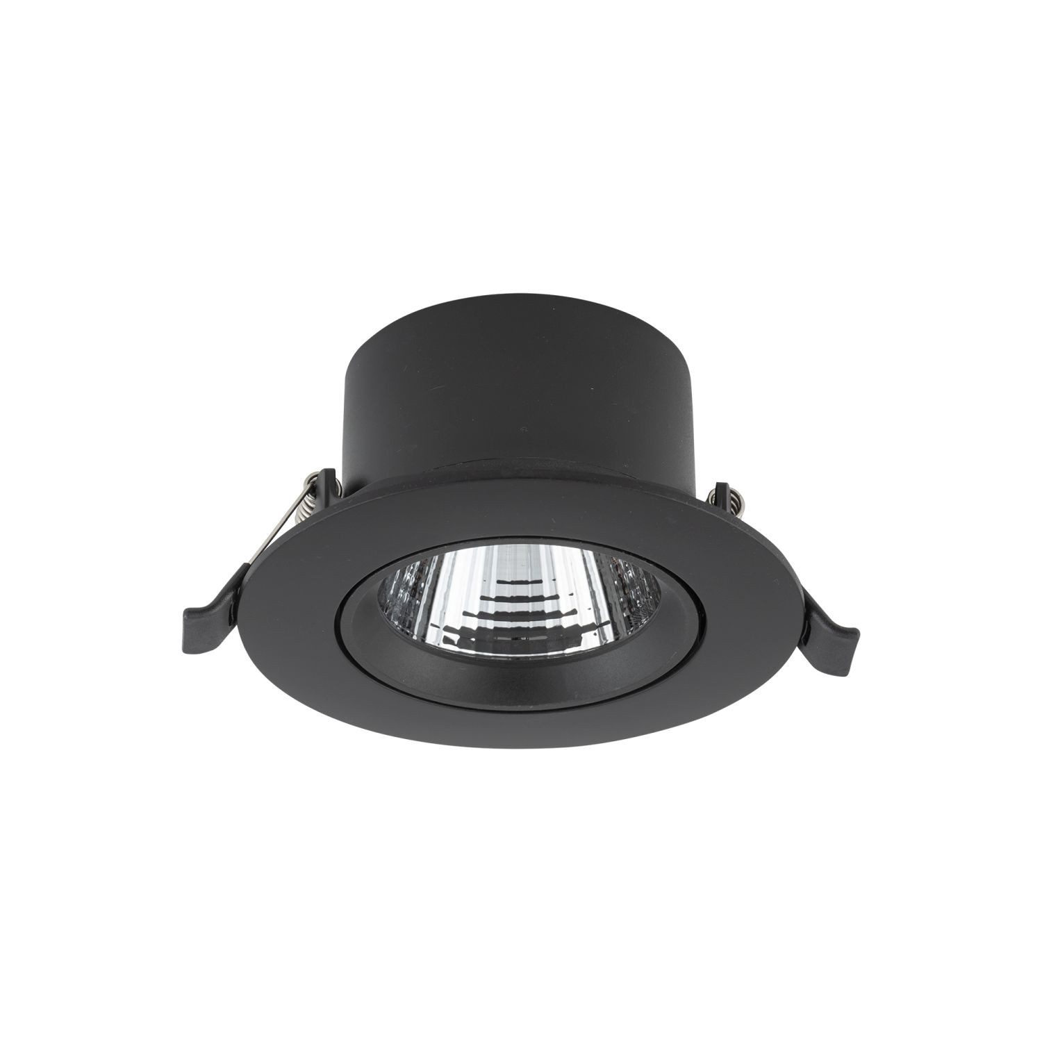 Licht-Erlebnisse Einbauleuchte ELARON, LED fest integriert, Warmweiß, LED rund D: 9 cm in Schwarz Silber 3000 K warmweiß 330 lm Modern