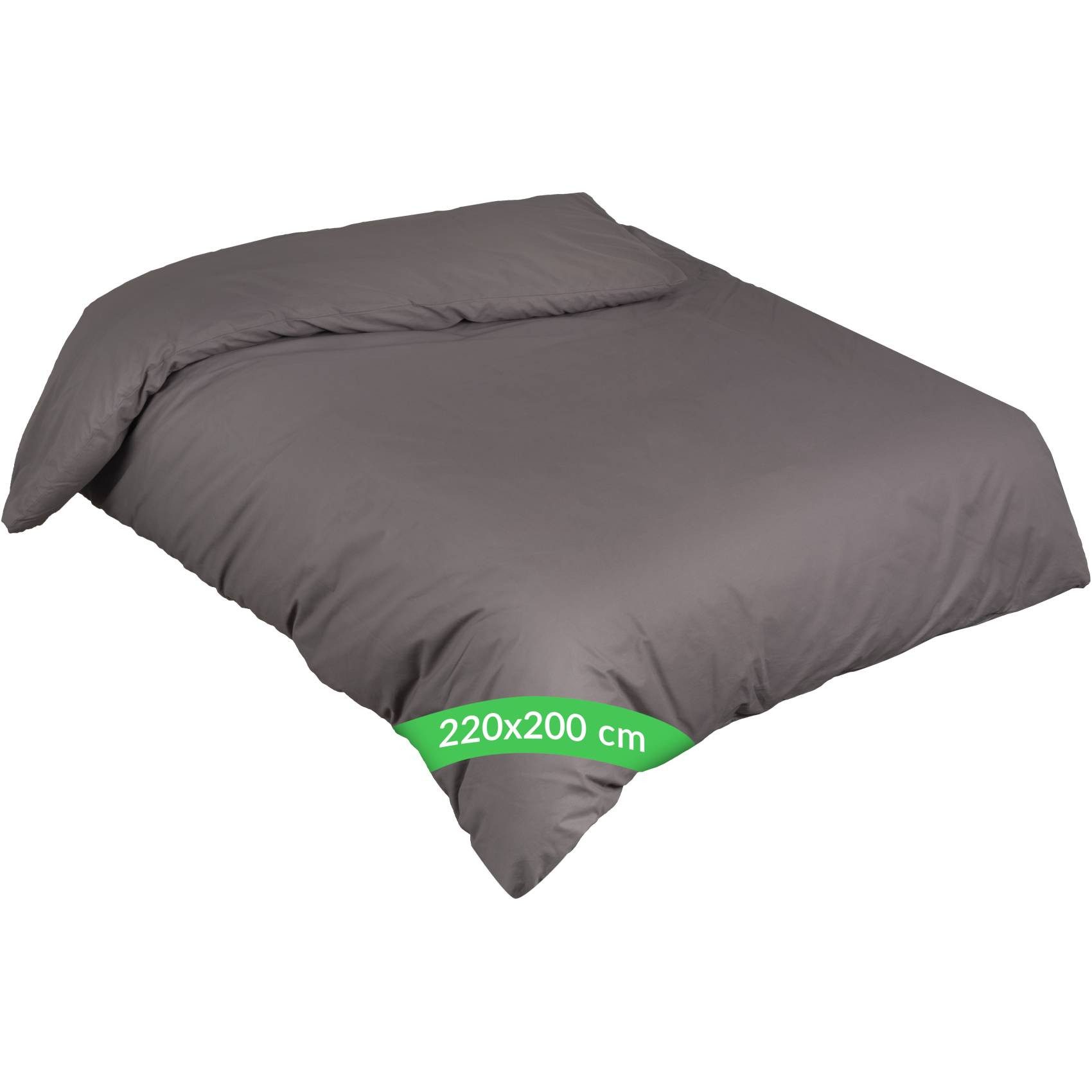 Kisska Bettbezug LUNA Deckenbezug Bettwäsche ohne Kissenbezug, (1 St), Atmungsaktiv, Bettdeckenbezug aus Baumwolle 200x220cm Dunkelgrau