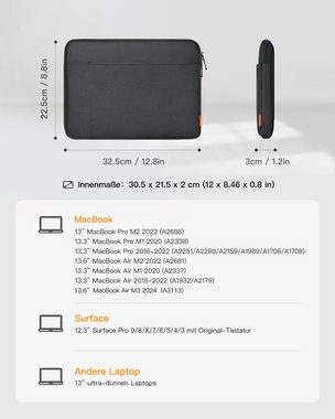 Inateck Laptop-Hülle Tasche für 13 Zoll MacBook Pro/Air M2/M3, Surface Pro