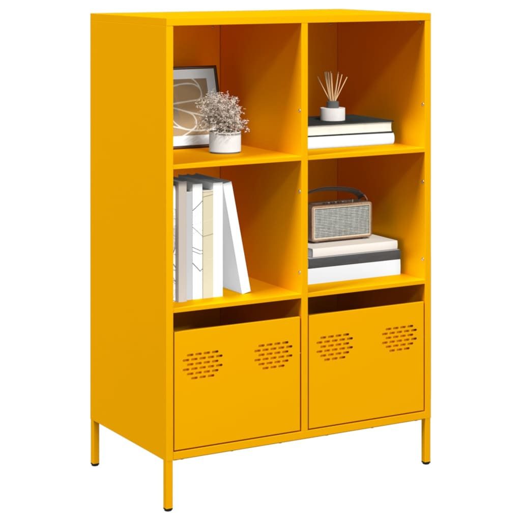 vidaXL Highboard Highboard Senfgelb 68x39x103,5 cm Stahl (1 St)