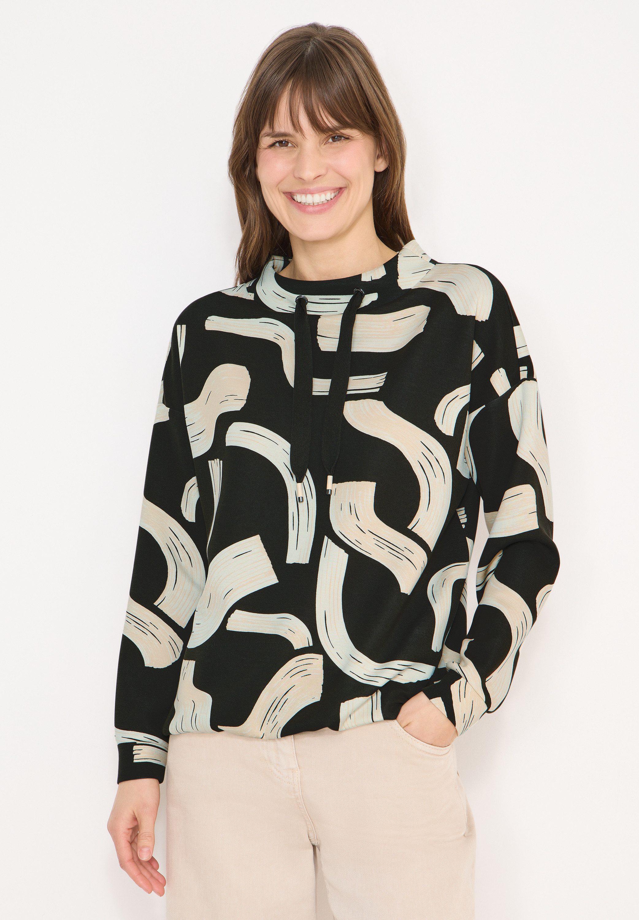 CECIL Langarmshirt mit Elastiksaum