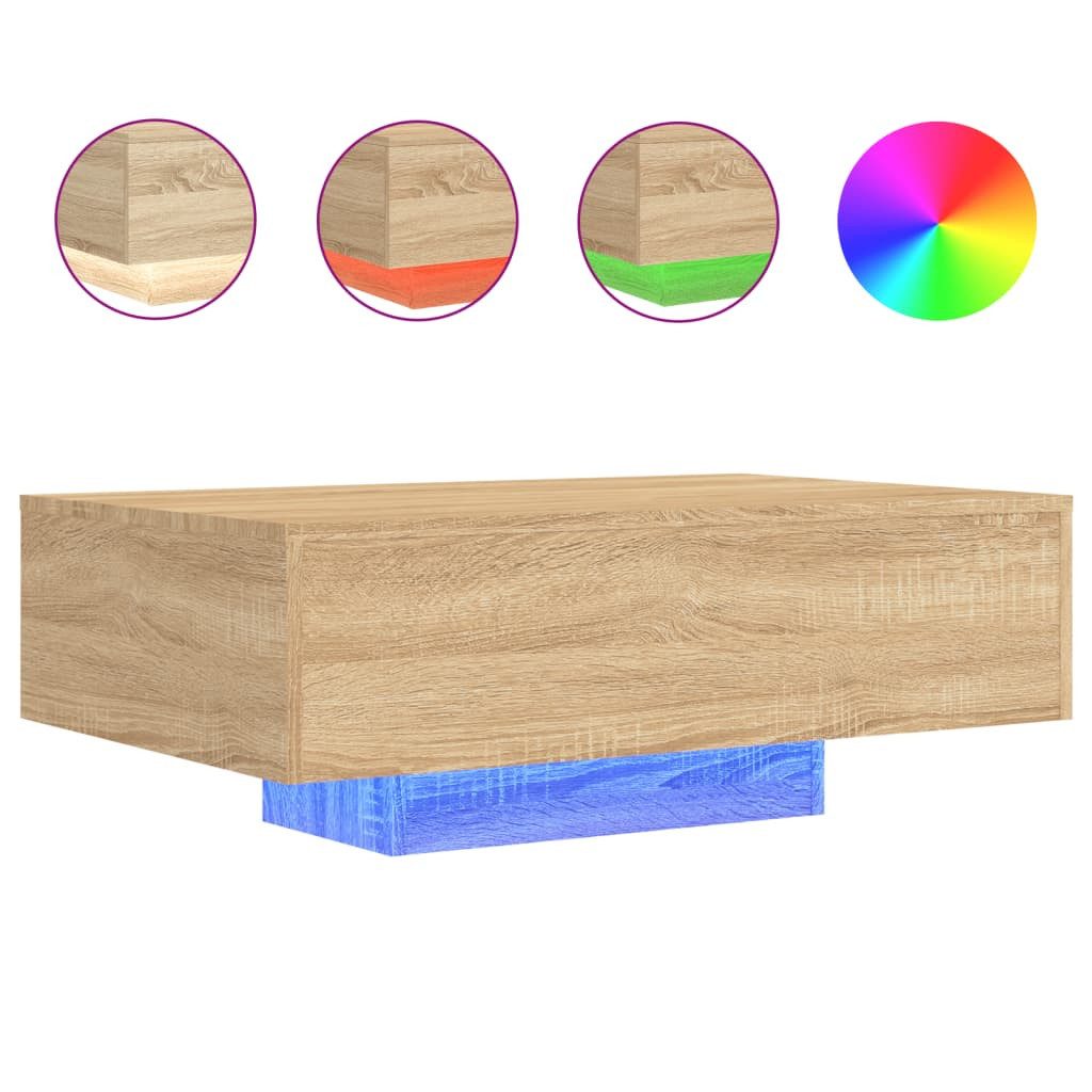 vidaXL Ablagetisch, Couchtisch mit LED-Leuchten Sonoma-Eiche günstig online kaufen