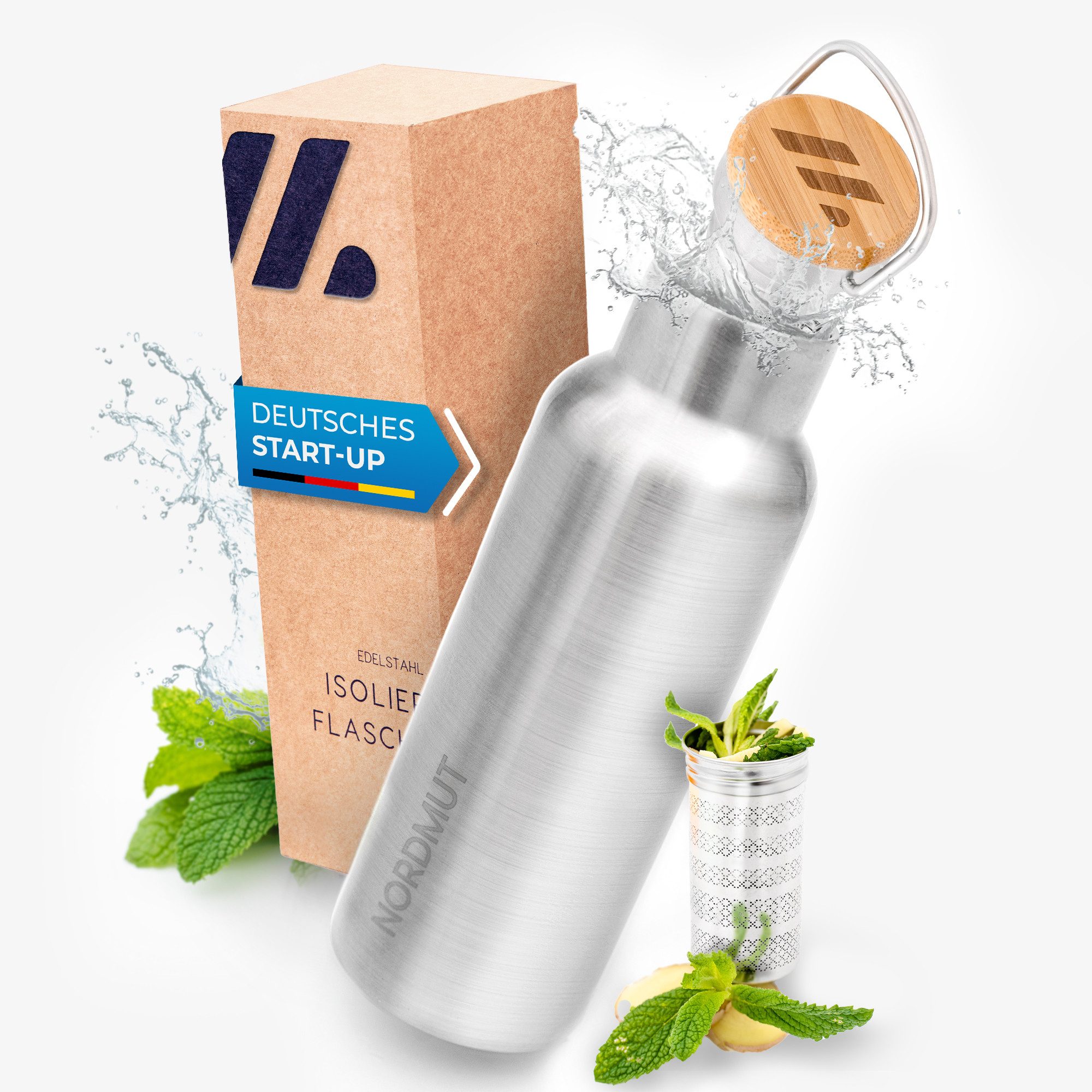 Isolierflasche Edelstahl Isolierflasche inkl. Teesieb