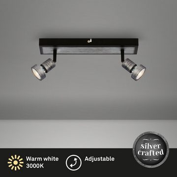 Briloner Leuchten LED Deckenspots 2927-024, LED wechselbar, Warmweiß, 2-flammig, antik-silber,dreh- und schwenkbar, inkl. 2x GU10