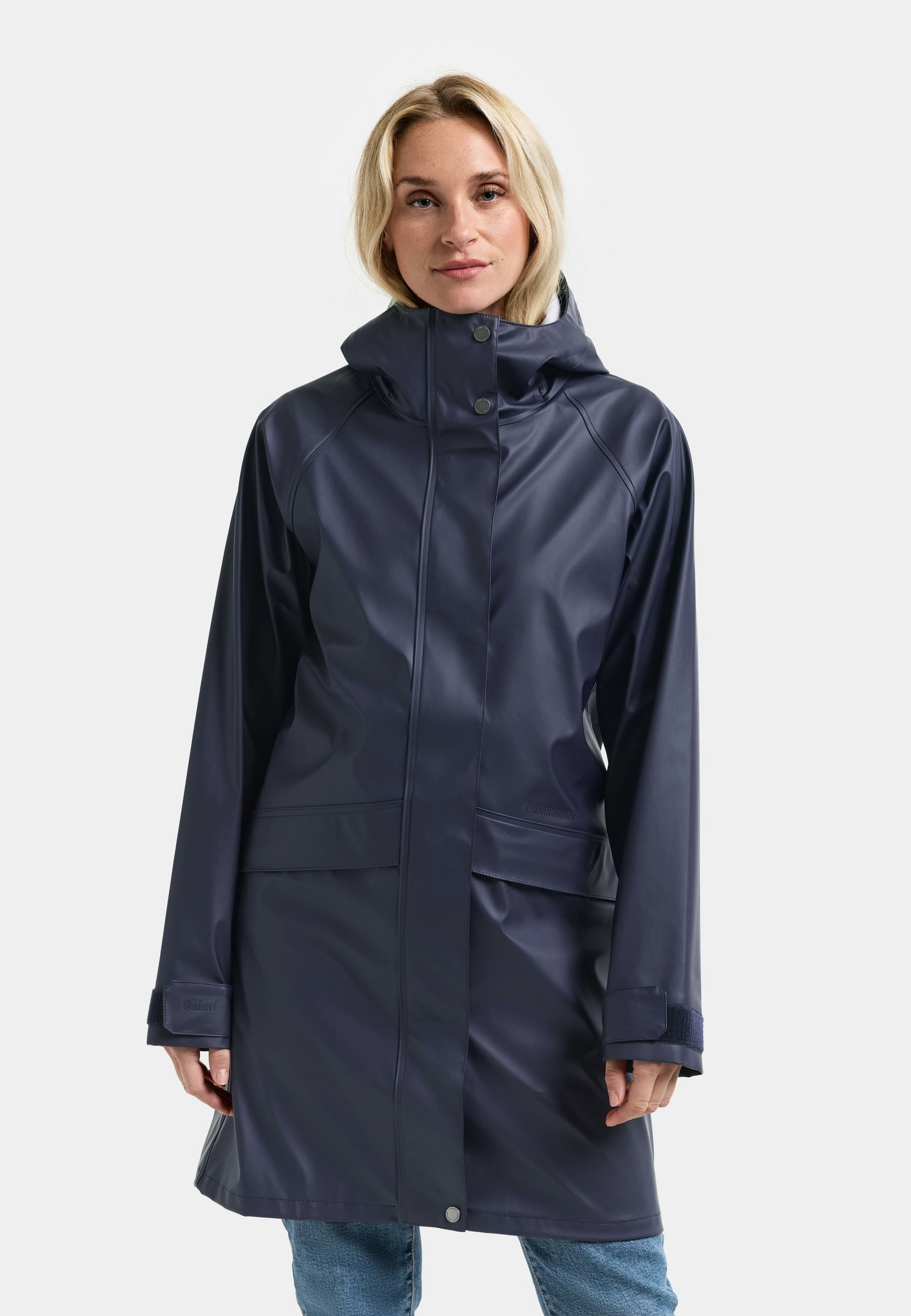 Didriksons Regenmantel Elly Parka Galon mit Kapuze mit Taschen