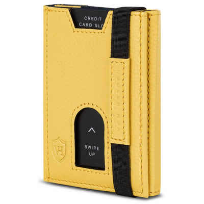VON HEESEN Geldbörse Whizz Wallet mit RFID-Schutz, 5 Kartenfächer und Mini-Münzfach (Gelb), Slim Wallet Geldbeutel Portemonnaie inkl. RFID-Schutz & Geschenkbox