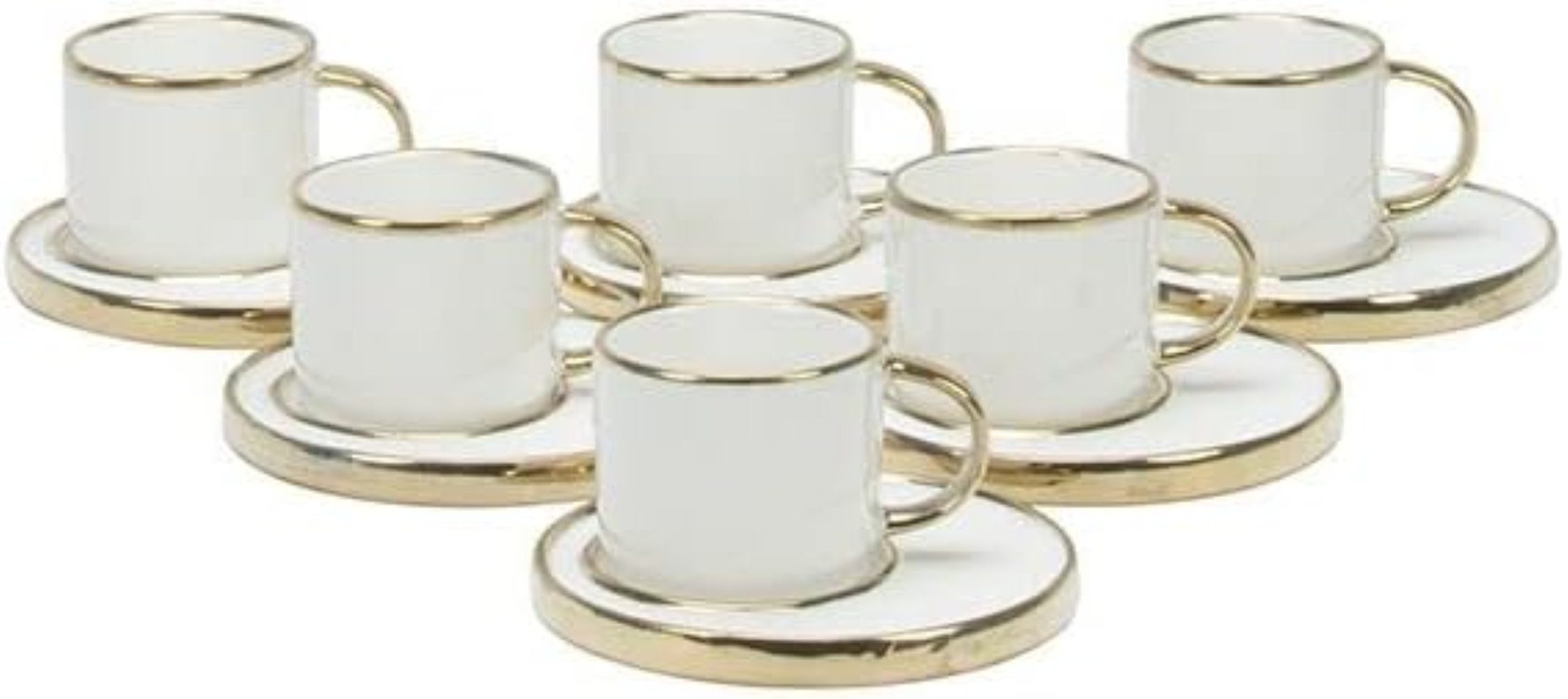 Schatzkiste1 Кофейный сервиз 12 TLG Кофейный сервиз mit Goldschliff 6 Personen 6Tassen+6Untertassen, 6 Personen, 12 Teile für 6 Personen