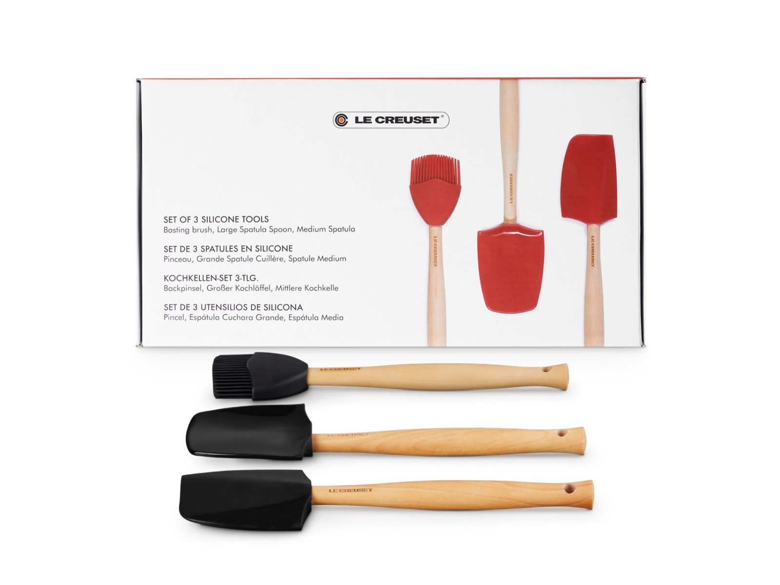 LE CREUSET Küchenspachtel Craft Kochkelle schwarz Set 3tlg