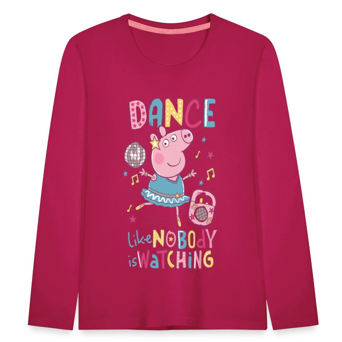 Spreadshirt T-Shirt Peppa Wutz Dancing Queen Tanzen Kinder Premium Langarmshirt (1-tlg)