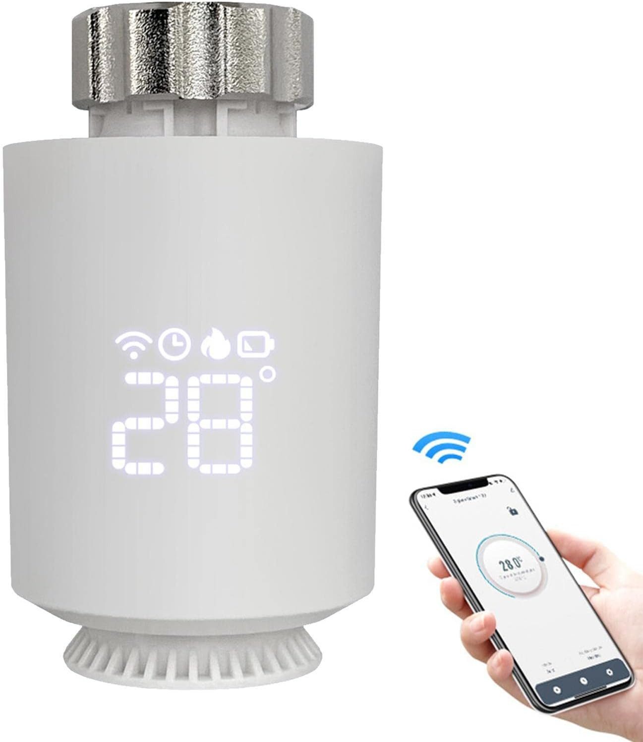 Athlix Heizkörperthermostat Smartes Heizkörperthermostat Ventil, (1 St) Thermostat Ventil Temperatur Controller Unterstützung